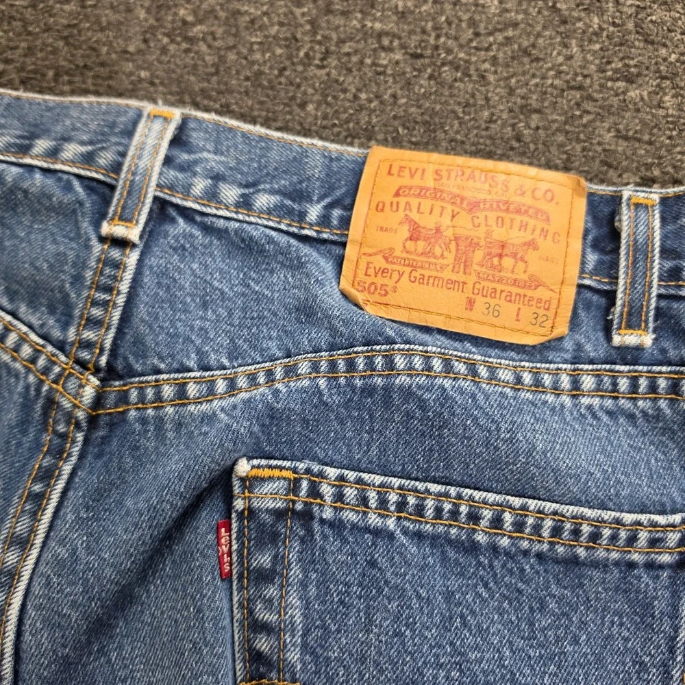 Vintage Levis 505 Jeans Mens 36x32 Blue Vintage 90s Made in USA Regular Fit